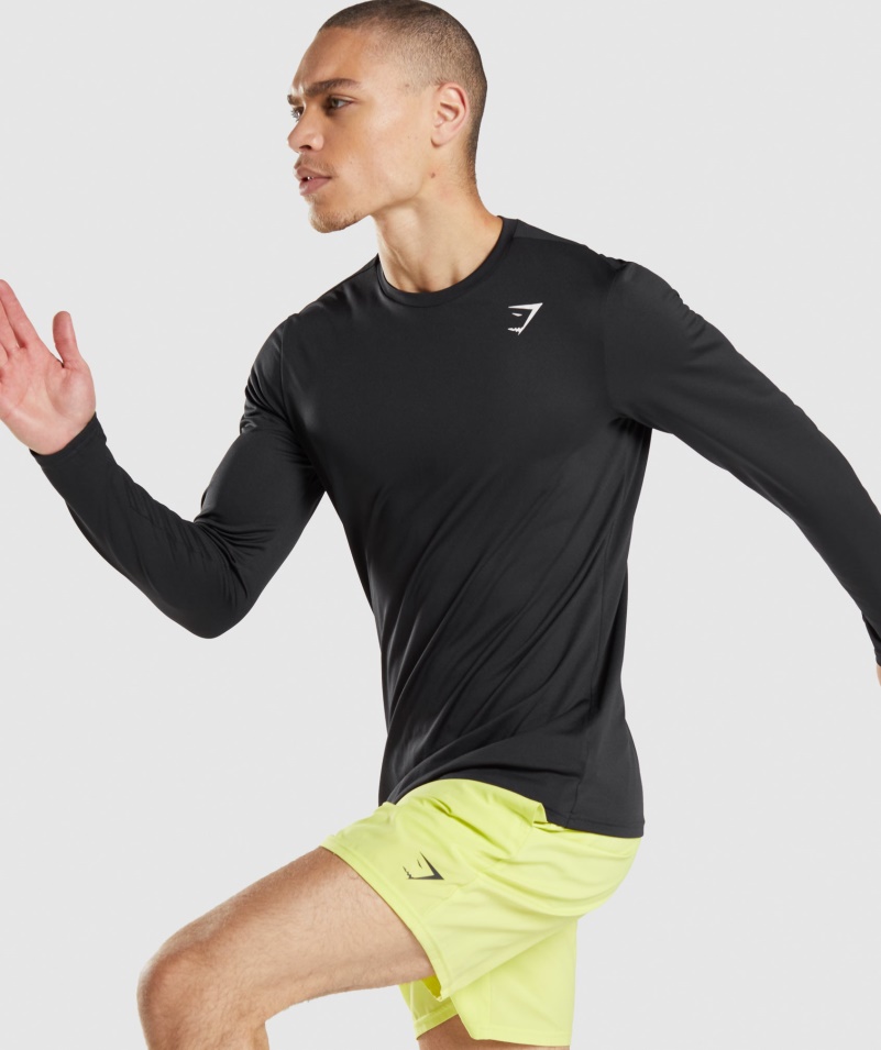 Gymshark Príchod Tričko S Dlhým Rukávom čierne