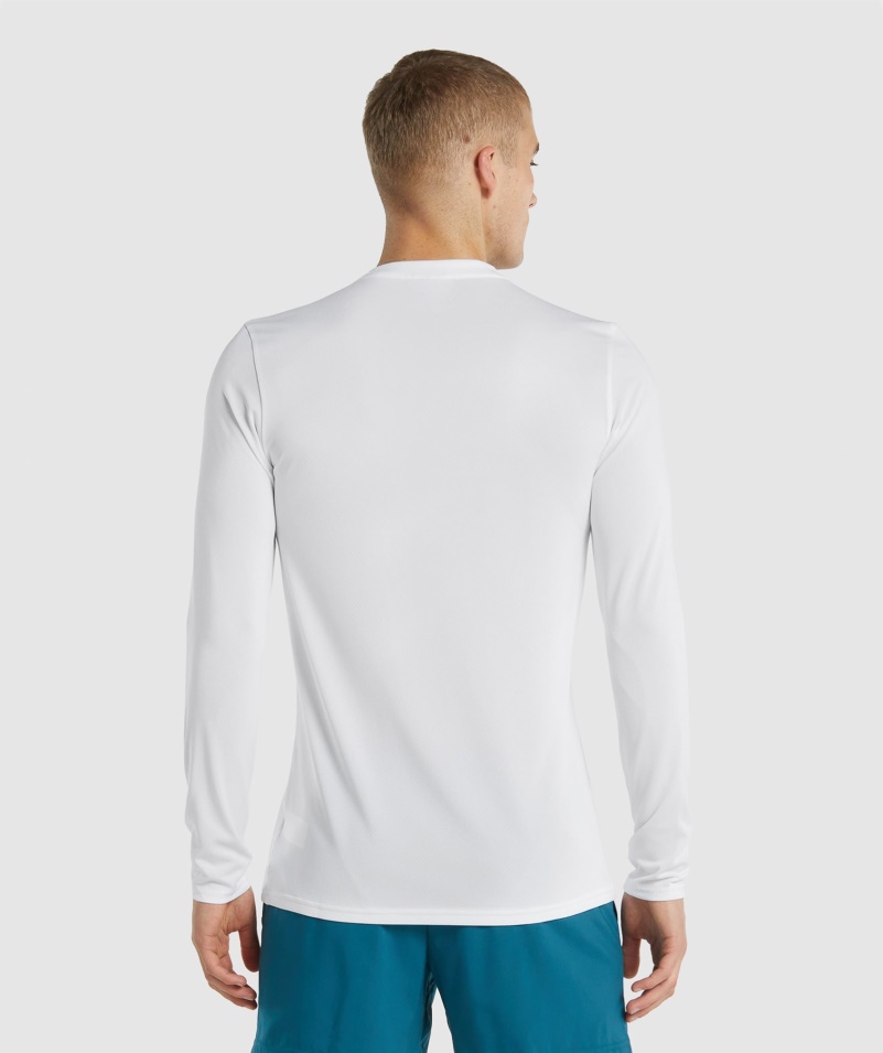 Gymshark Príchod Tričko S Dlhým Rukávom Biele