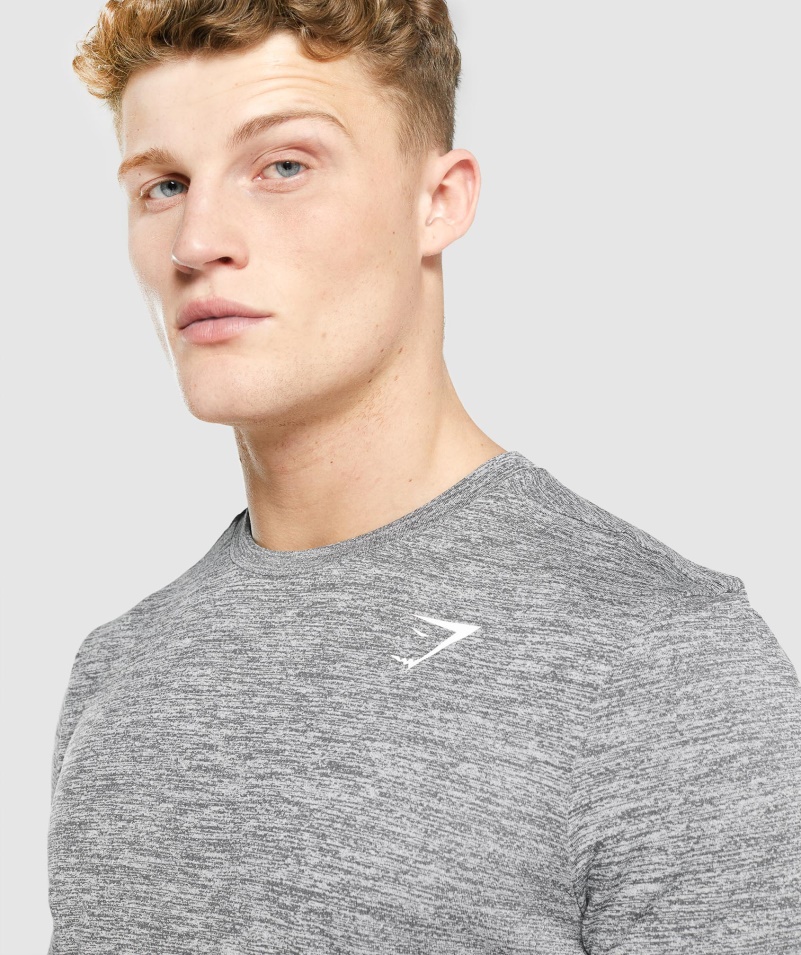 Gymshark Príchod Marl Tričko S Dlhým Rukávom Charcoal Marl