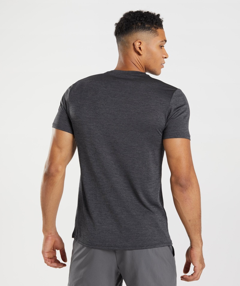 Gymshark Coming Marl Tričko Black-onyx Sivá Marl