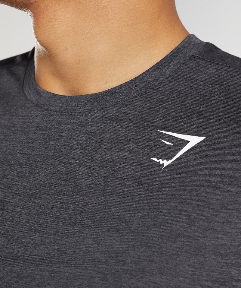 Gymshark Coming Marl Tričko Black-onyx Sivá Marl