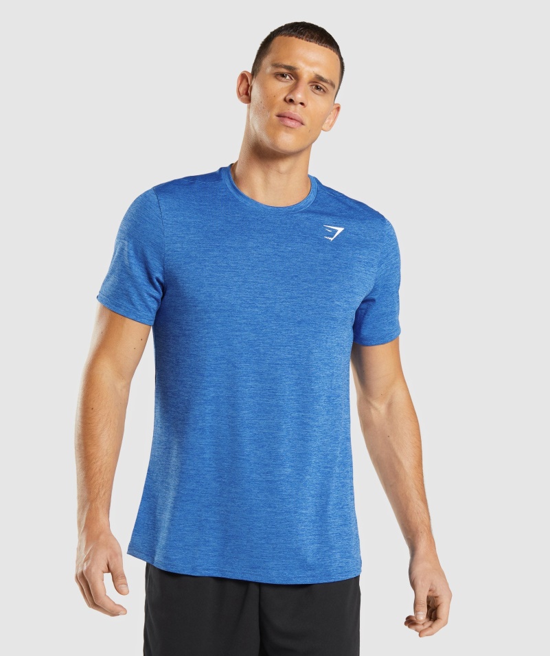 Gymshark Príchod Marl Tričko Modro-oštepová Modrá Marl