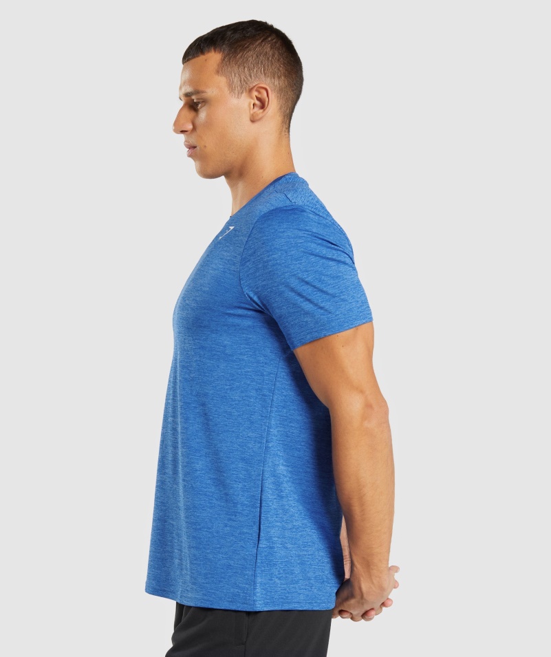 Gymshark Príchod Marl Tričko Modro-oštepová Modrá Marl