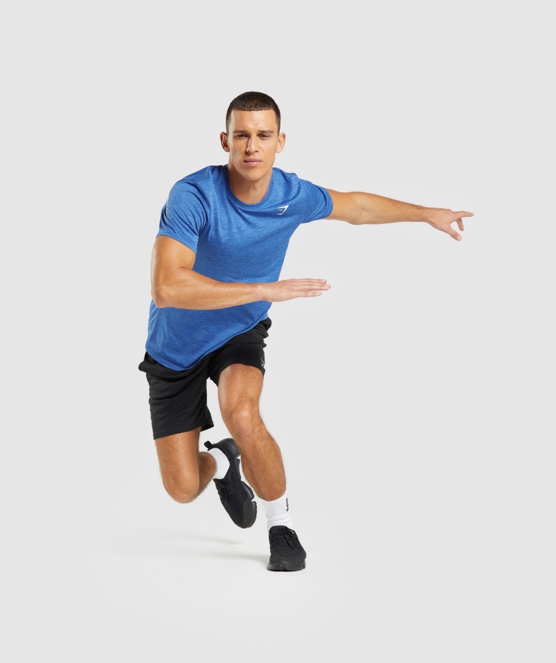 Gymshark Príchod Marl Tričko Modro-oštepová Modrá Marl