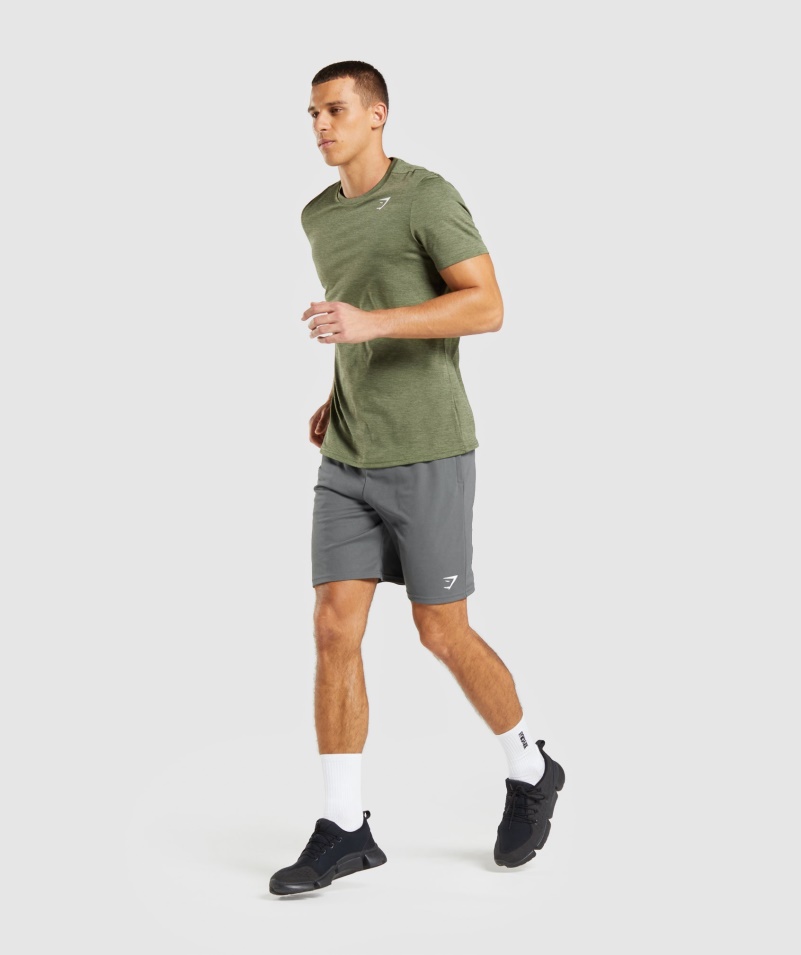 Gymshark Príchod Marl Tričko Jadro Olivovo-olivový Marl