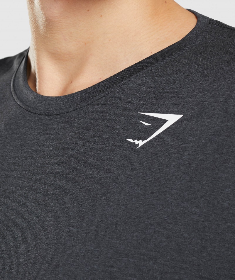 Gymshark Príchod Bezšvové Tričko S Dlhým Rukávom Black Marl