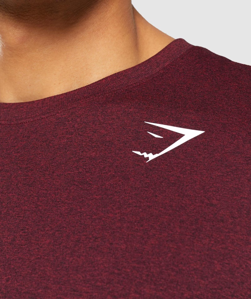 Gymshark Príchod Bezšvové Tričko S Dlhým Rukávom Bordovo červené Marl