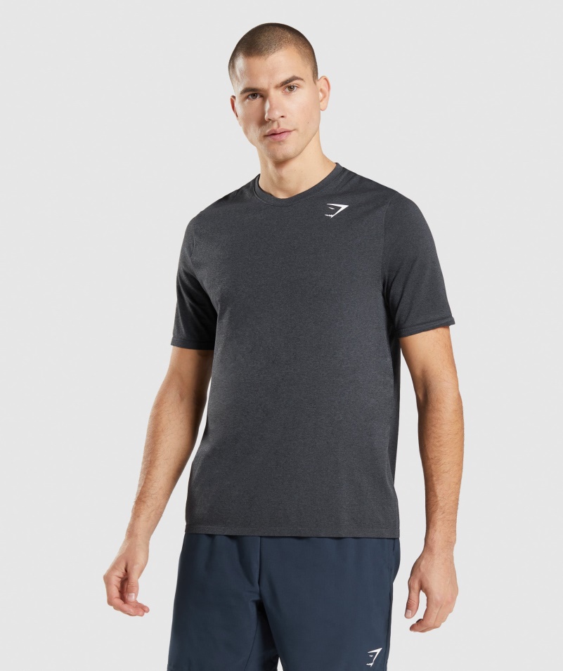 Gymshark Príchod Bezšvové Tričko Black Marl