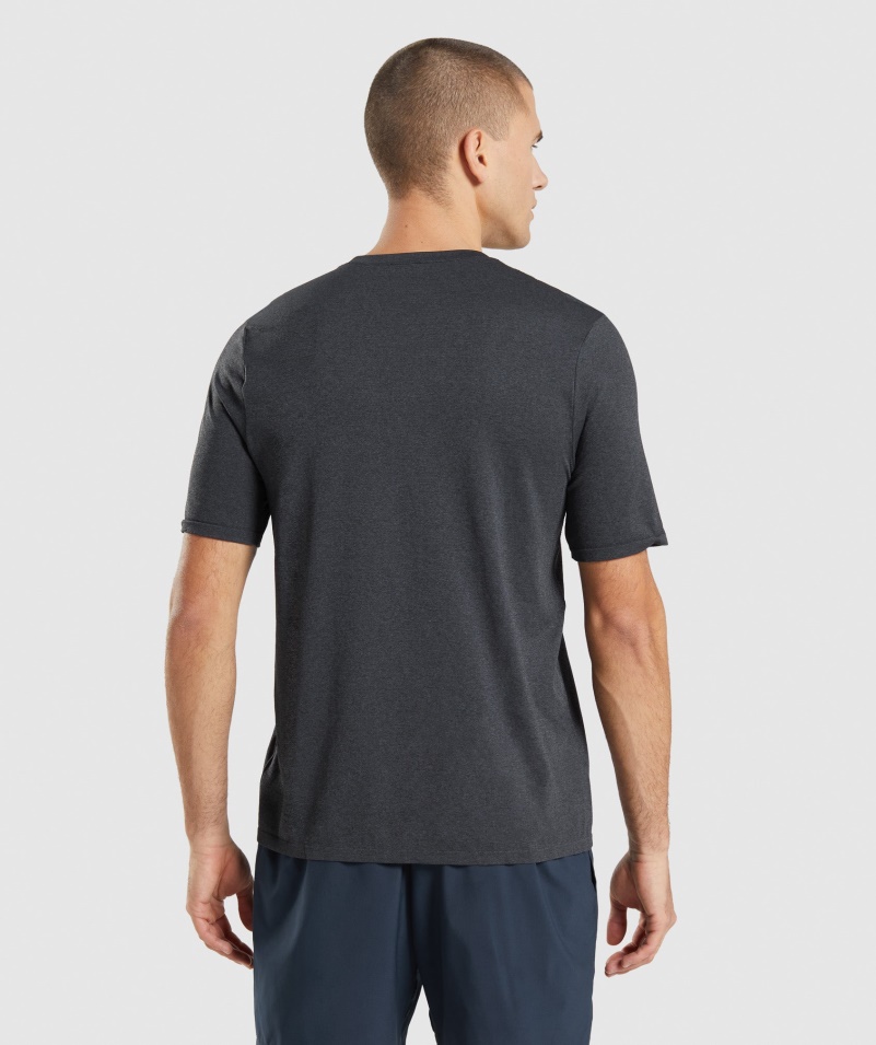 Gymshark Príchod Bezšvové Tričko Black Marl