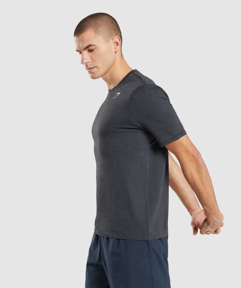 Gymshark Príchod Bezšvové Tričko Black Marl