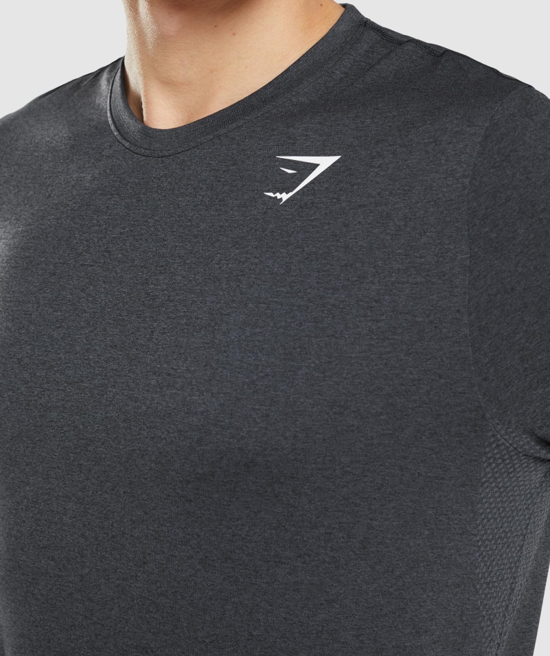 Gymshark Príchod Bezšvové Tričko Black Marl