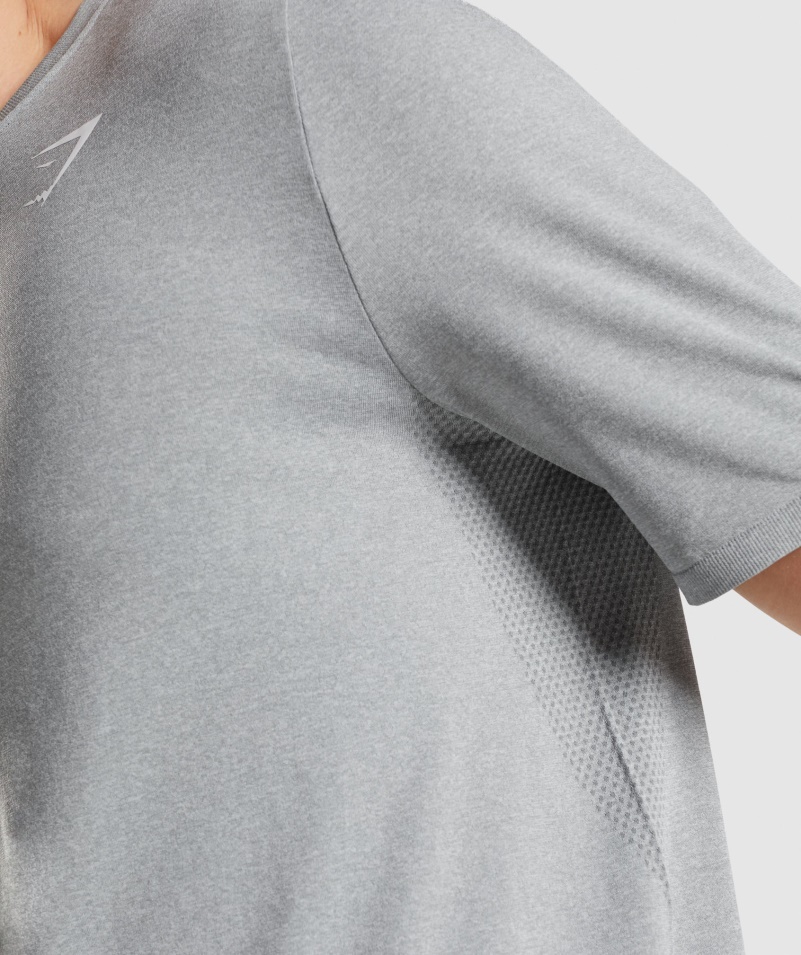 Gymshark Príchod Bezšvové Tričko šedé