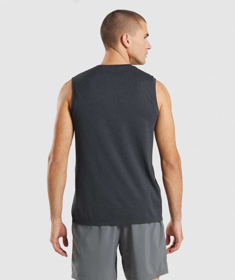 Gymshark Príchod Bezšvové Tank Black Marl
