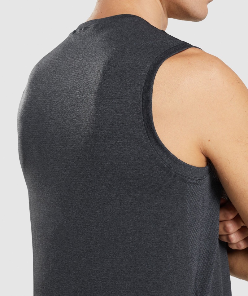 Gymshark Príchod Bezšvové Tank Black Marl