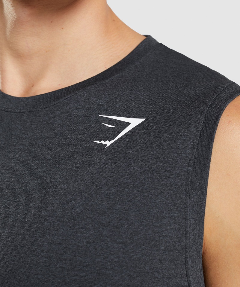 Gymshark Príchod Bezšvové Tank Black Marl