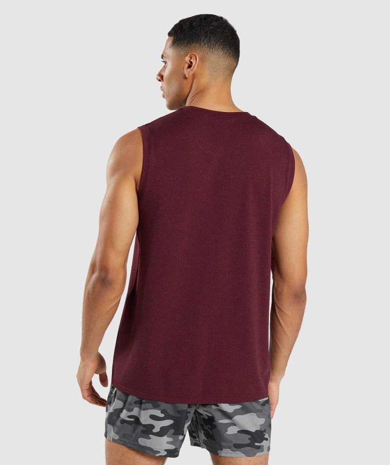 Gymshark Príchod Bezšvový Tank Bordovo červená Marl