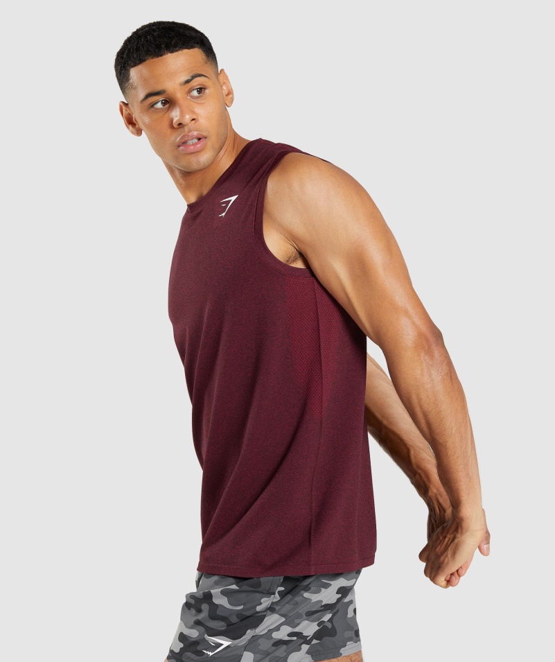 Gymshark Príchod Bezšvový Tank Bordovo červená Marl