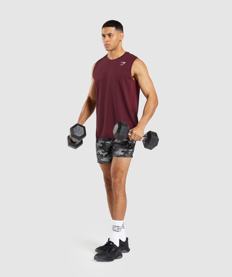 Gymshark Príchod Bezšvový Tank Bordovo červená Marl