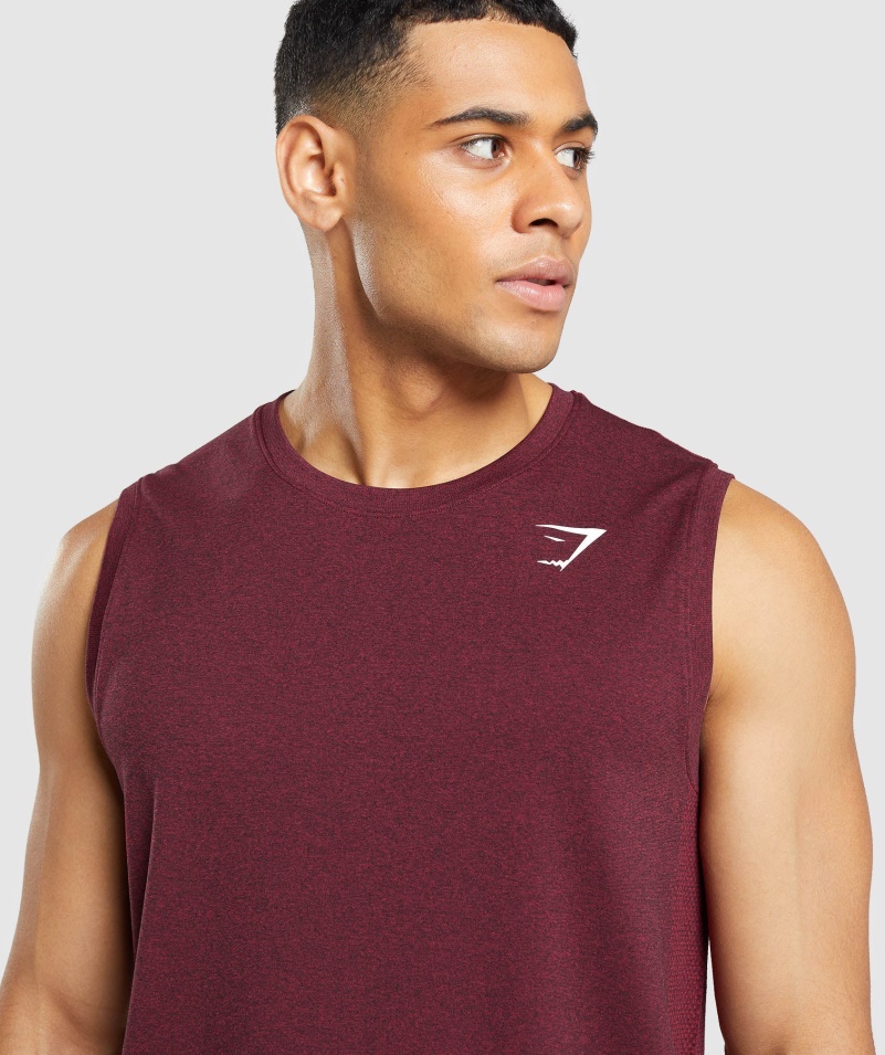 Gymshark Príchod Bezšvový Tank Bordovo červená Marl