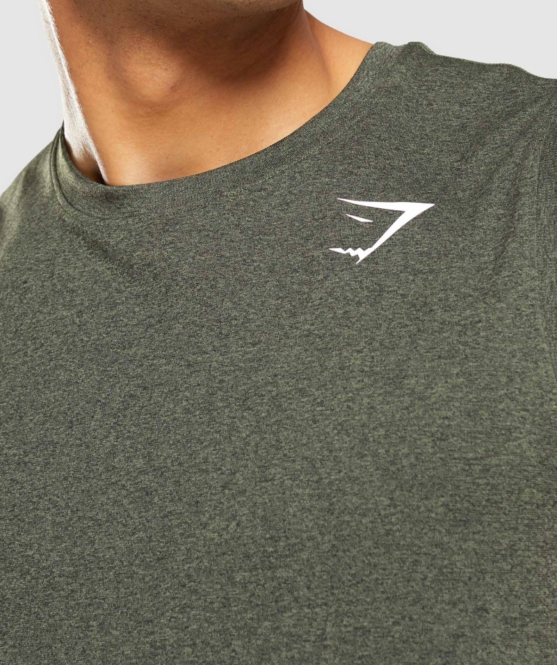 Gymshark Príchod Bezšvový Tank Jadro Olivový Opuka