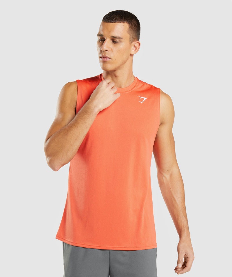 Gymshark Príchod Tričko Bez Rukávov Papája Oranžové