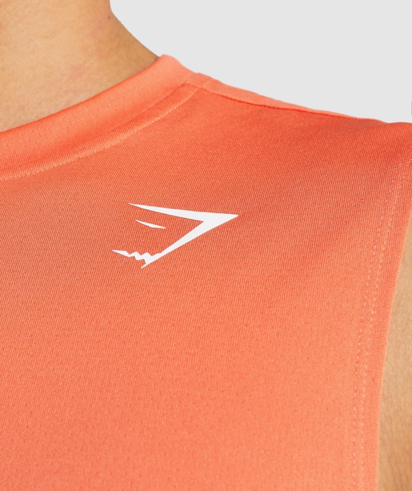 Gymshark Príchod Tričko Bez Rukávov Papája Oranžové