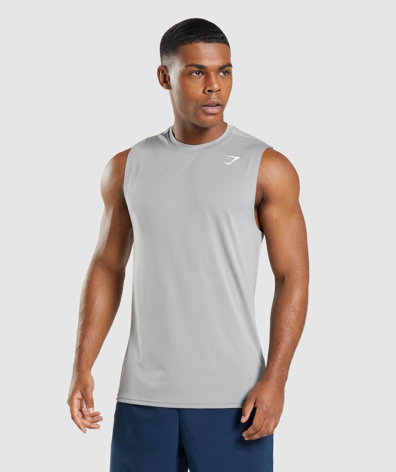 Gymshark Príchod Tričko Bez Rukávov Smokey Grey