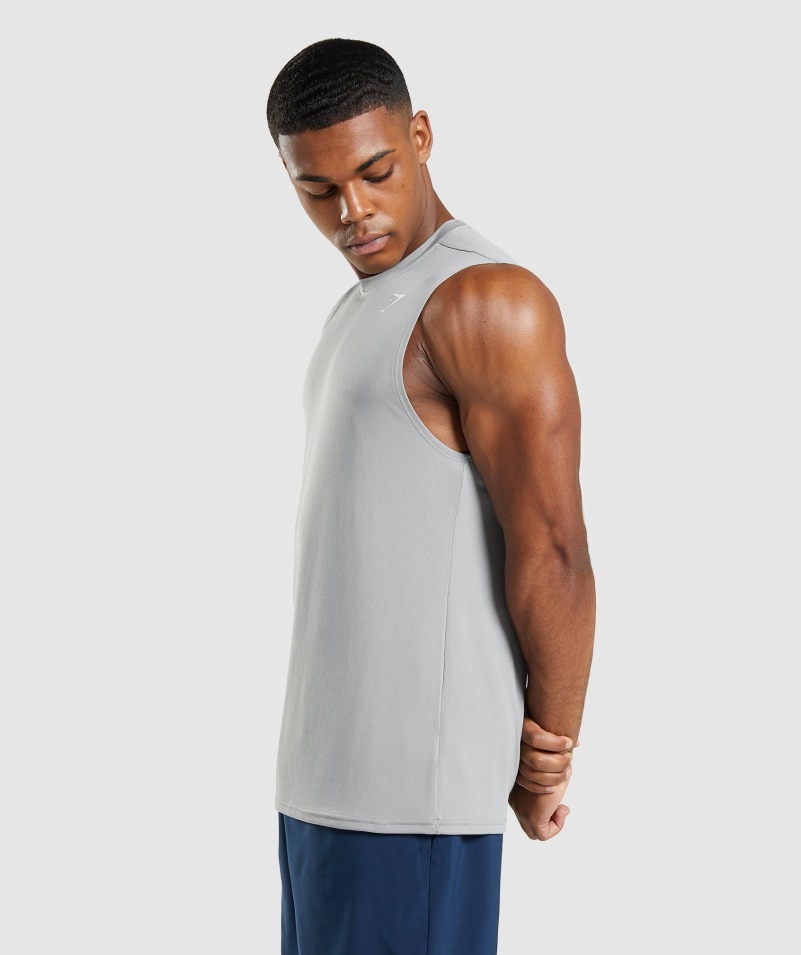 Gymshark Príchod Tričko Bez Rukávov Smokey Grey