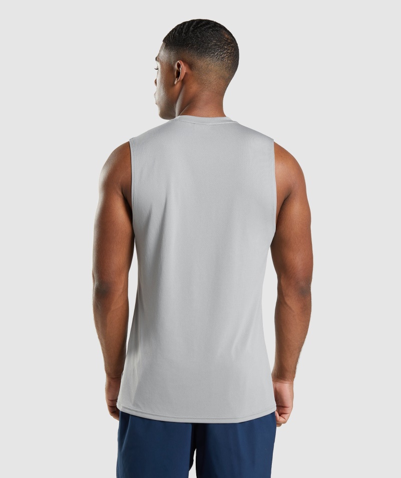 Gymshark Príchod Tričko Bez Rukávov Smokey Grey
