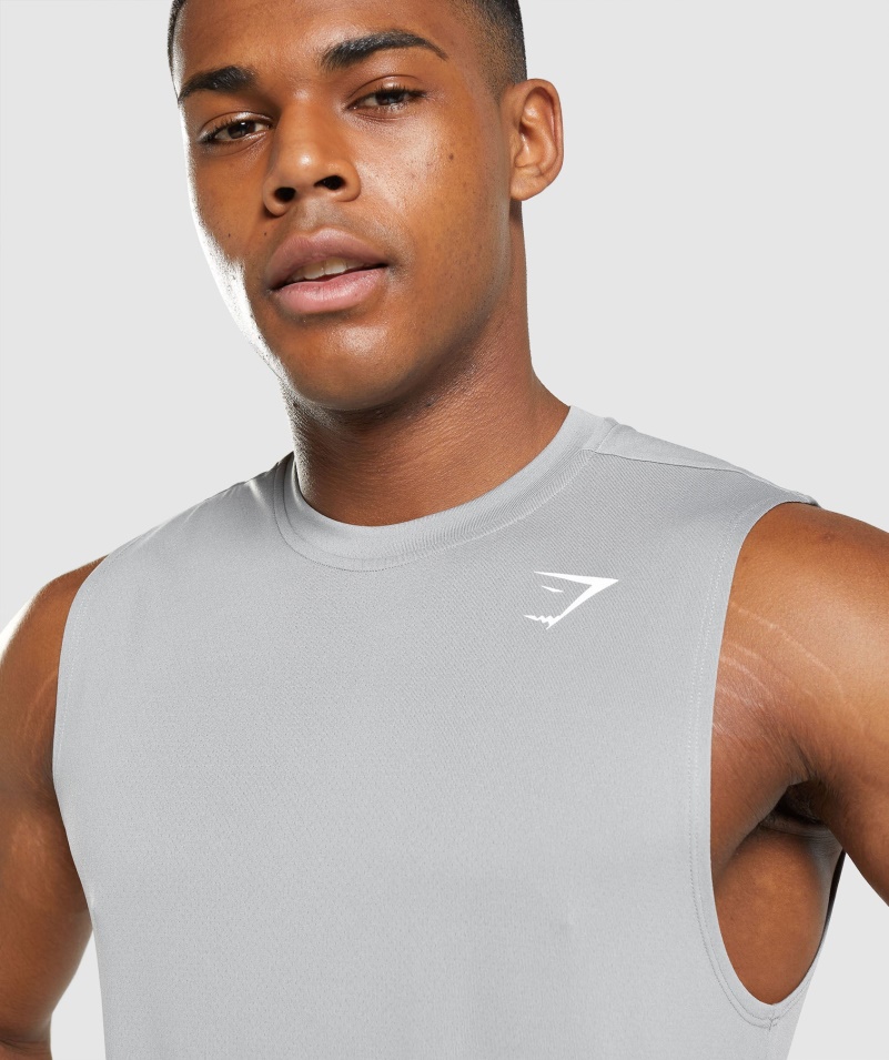 Gymshark Príchod Tričko Bez Rukávov Smokey Grey