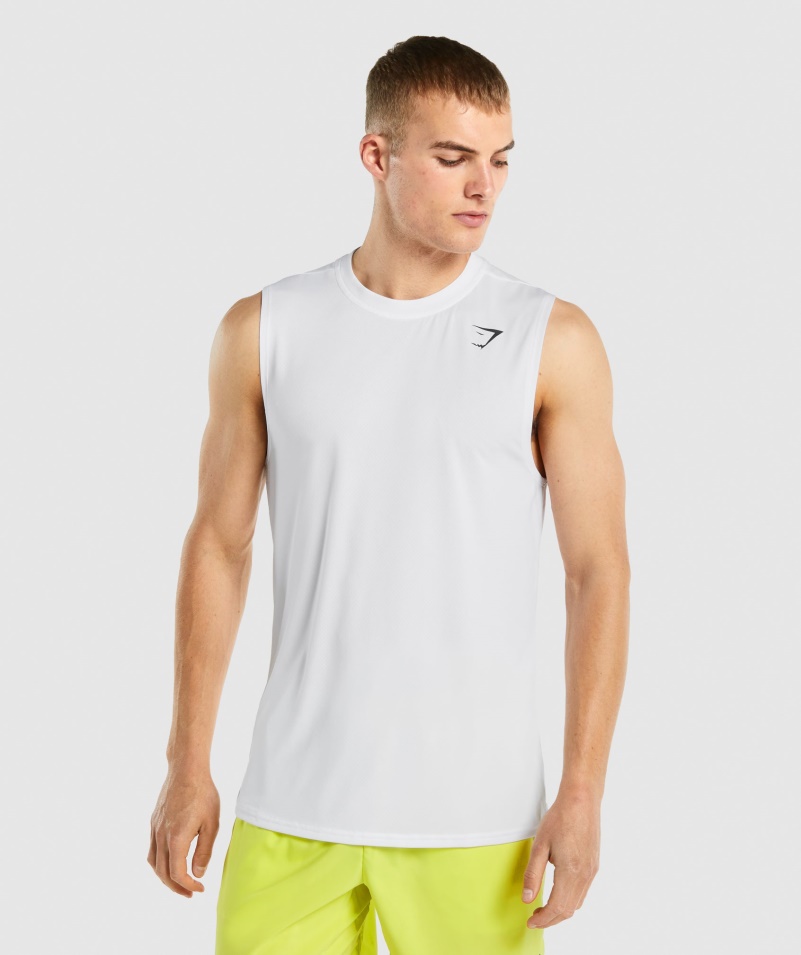 Gymshark Príchod Tričko Bez Rukávov Biele