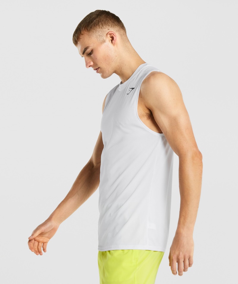 Gymshark Príchod Tričko Bez Rukávov Biele