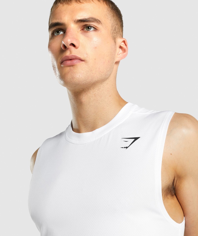 Gymshark Príchod Tričko Bez Rukávov Biele