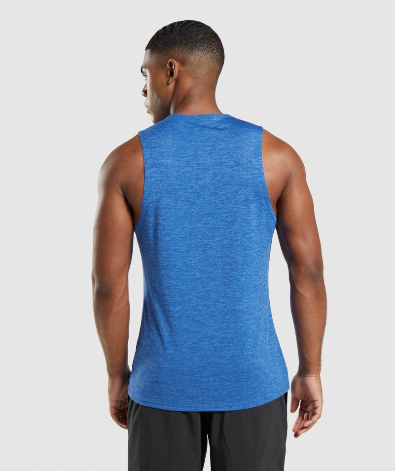 Gymshark Príchod Slim Marl Tank Modro-oštepová Modrá Marl