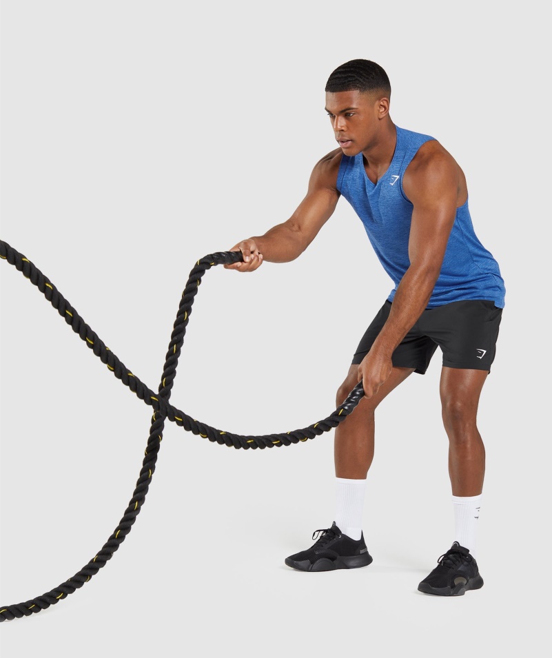 Gymshark Príchod Slim Marl Tank Modro-oštepová Modrá Marl