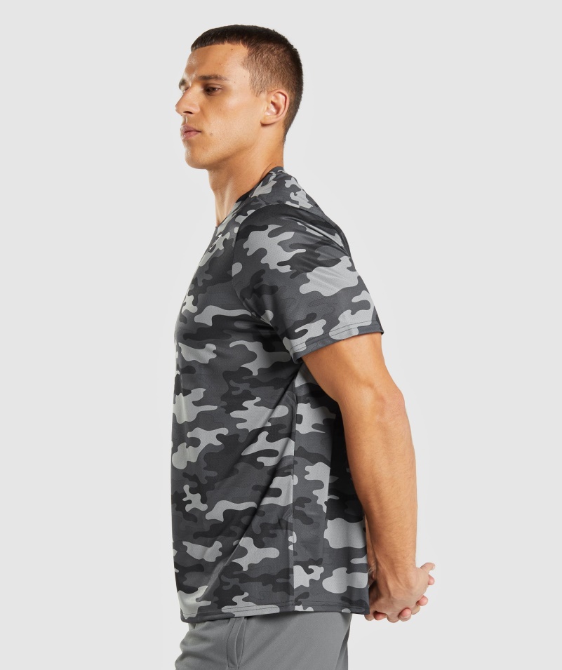 Gymshark Príchod Tričko Sivá Potlač