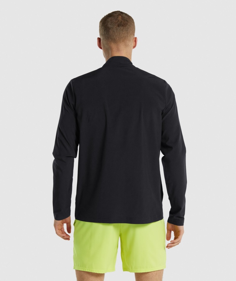 Gymshark Príchod Tkaná Bunda Na Zips čierna