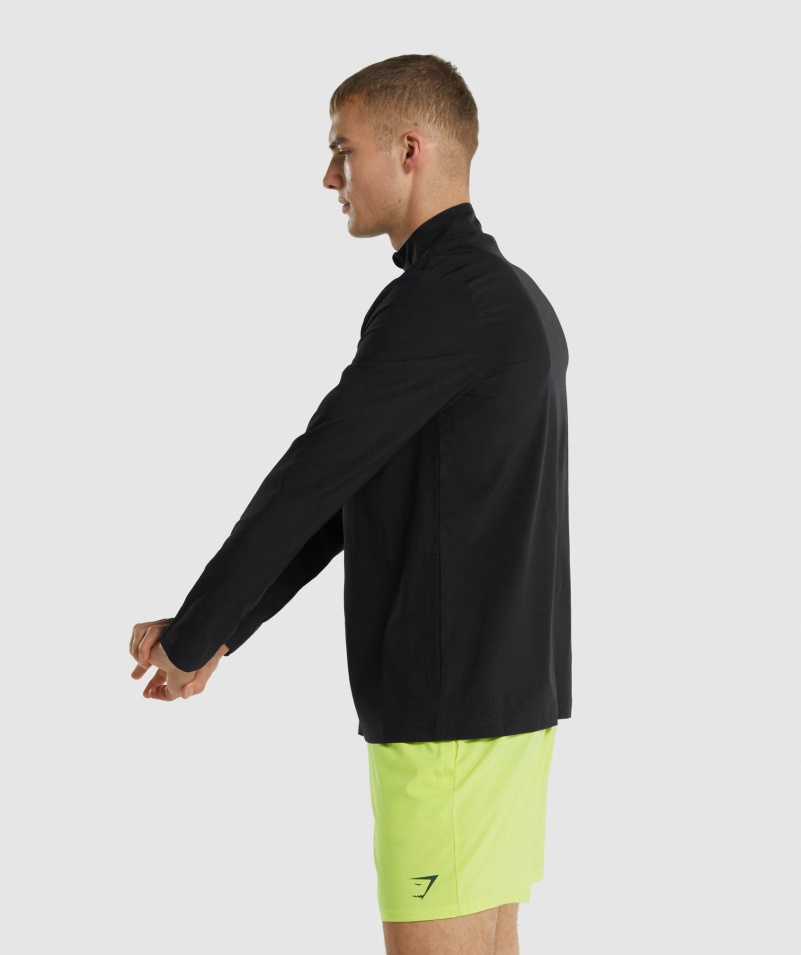 Gymshark Príchod Tkaná Bunda Na Zips čierna