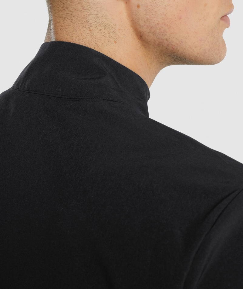 Gymshark Príchod Tkaná Bunda Na Zips čierna