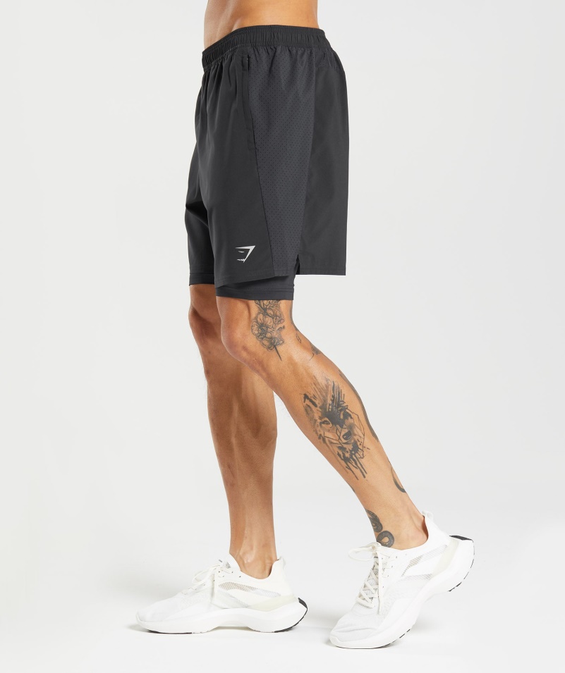 Gymshark Krátky čierny Vzhľad 2 V 1