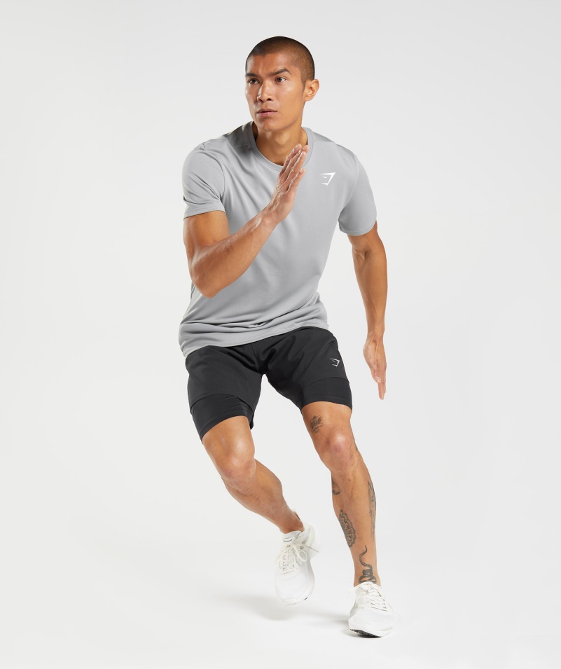 Gymshark Krátky čierny Vzhľad 2 V 1
