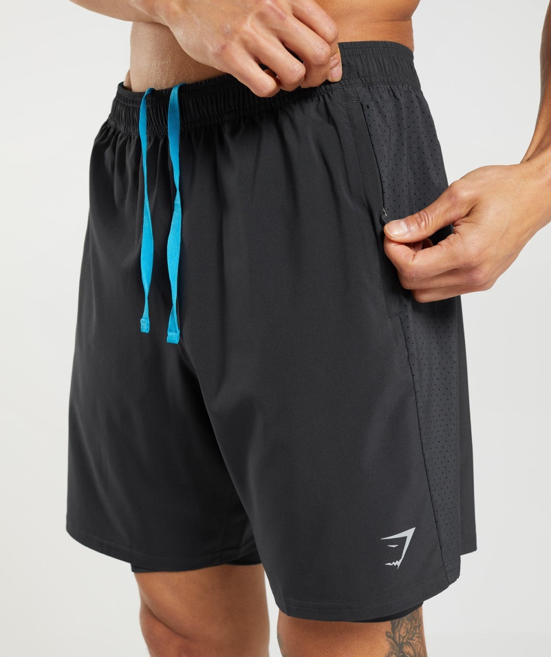 Gymshark Krátky čierny Vzhľad 2 V 1