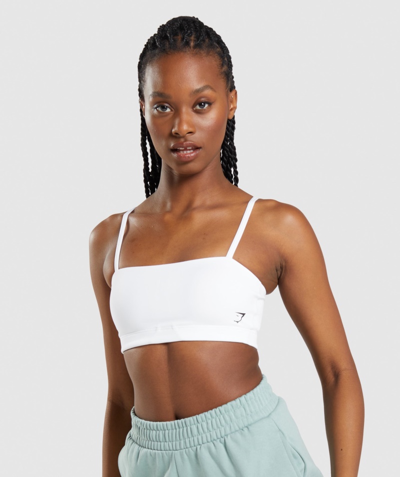 Gymshark Bandeau športová Podprsenka Biela