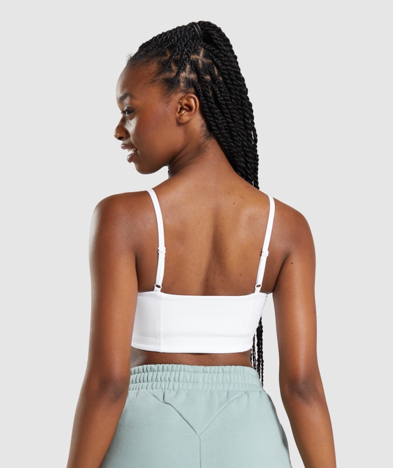 Gymshark Bandeau športová Podprsenka Biela