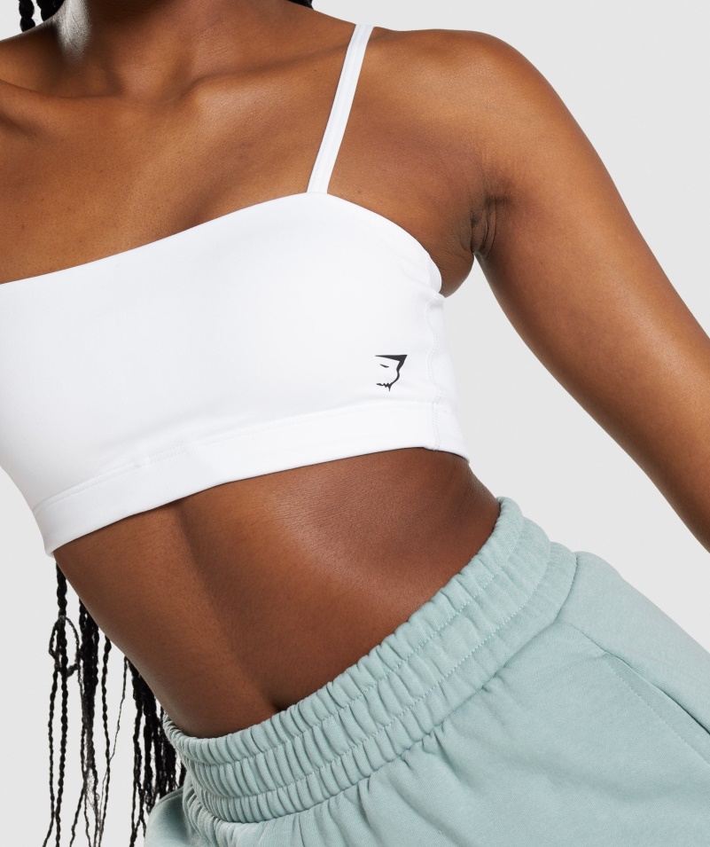 Gymshark Bandeau športová Podprsenka Biela