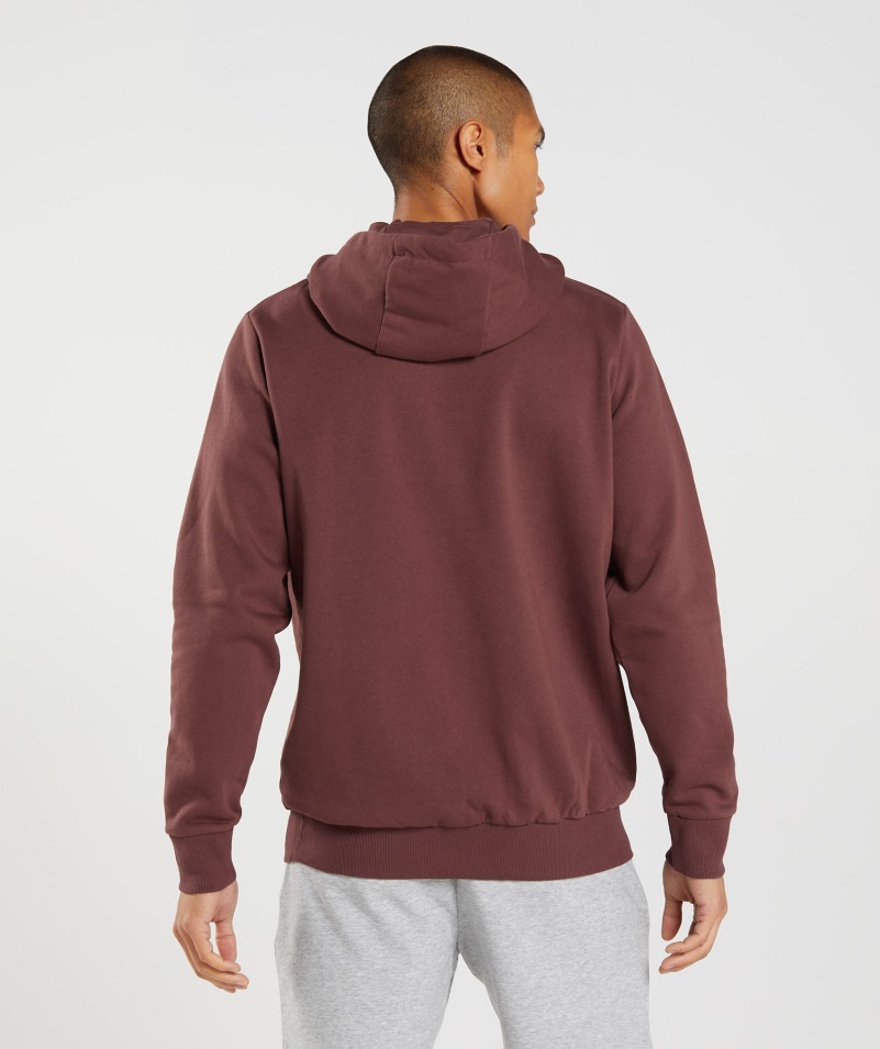Mikina S Kapucňou Gymshark Block Cherry Hnedá
