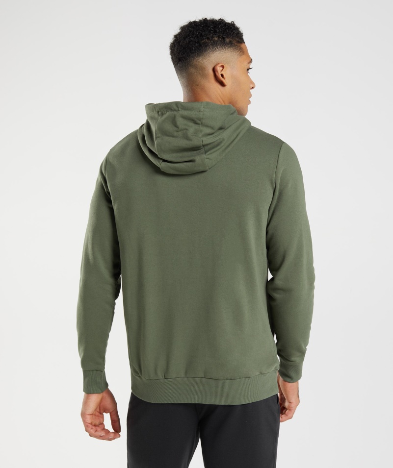 Gymshark Block Mikina S Kapucňou Core Olive