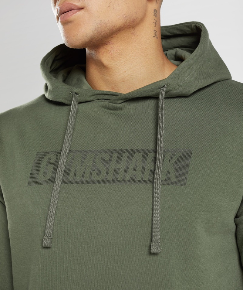 Gymshark Block Mikina S Kapucňou Core Olive