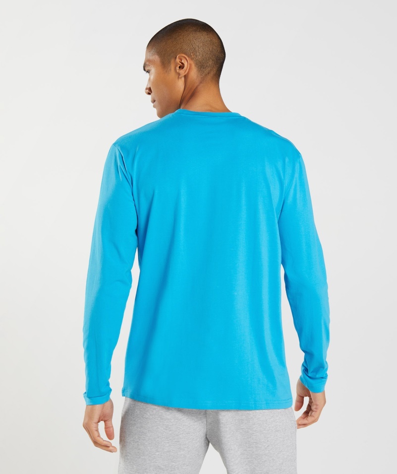 Gymshark Block Tričko S Dlhým Rukávom Shark Blue