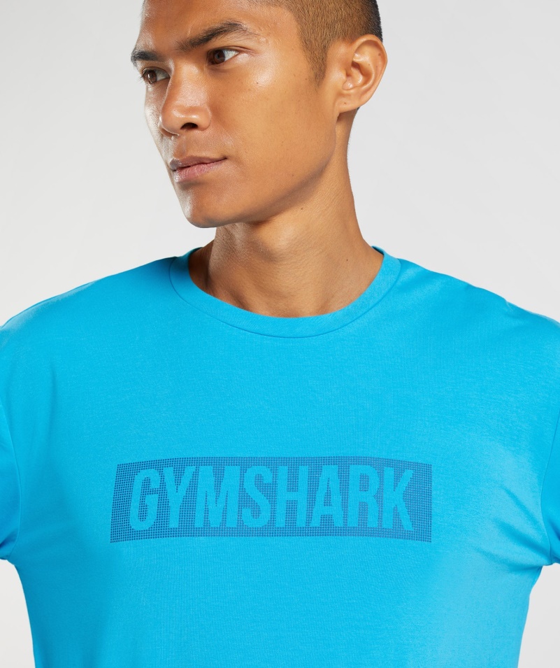 Gymshark Block Tričko S Dlhým Rukávom Shark Blue